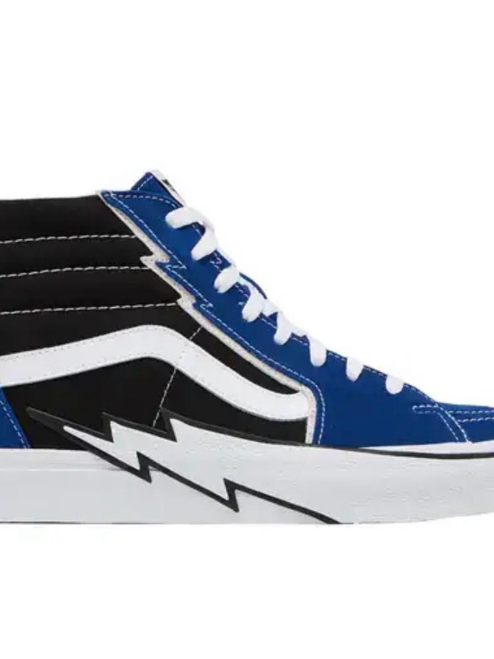 Vans Blue & Black High-Top Skate Sneakers with White Stripe